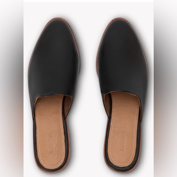 Soludos leather mule pointed toe block heal - Picture 8 of 15